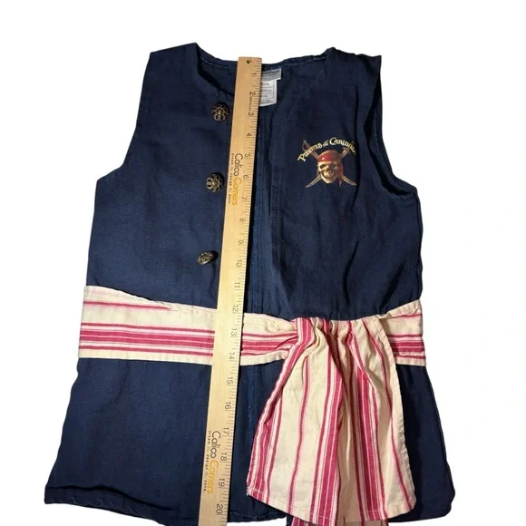 Disney Parks Pirates of the Caribbean Navy Pirate Vest with Red Striped Sash M - Picture 4 of 11